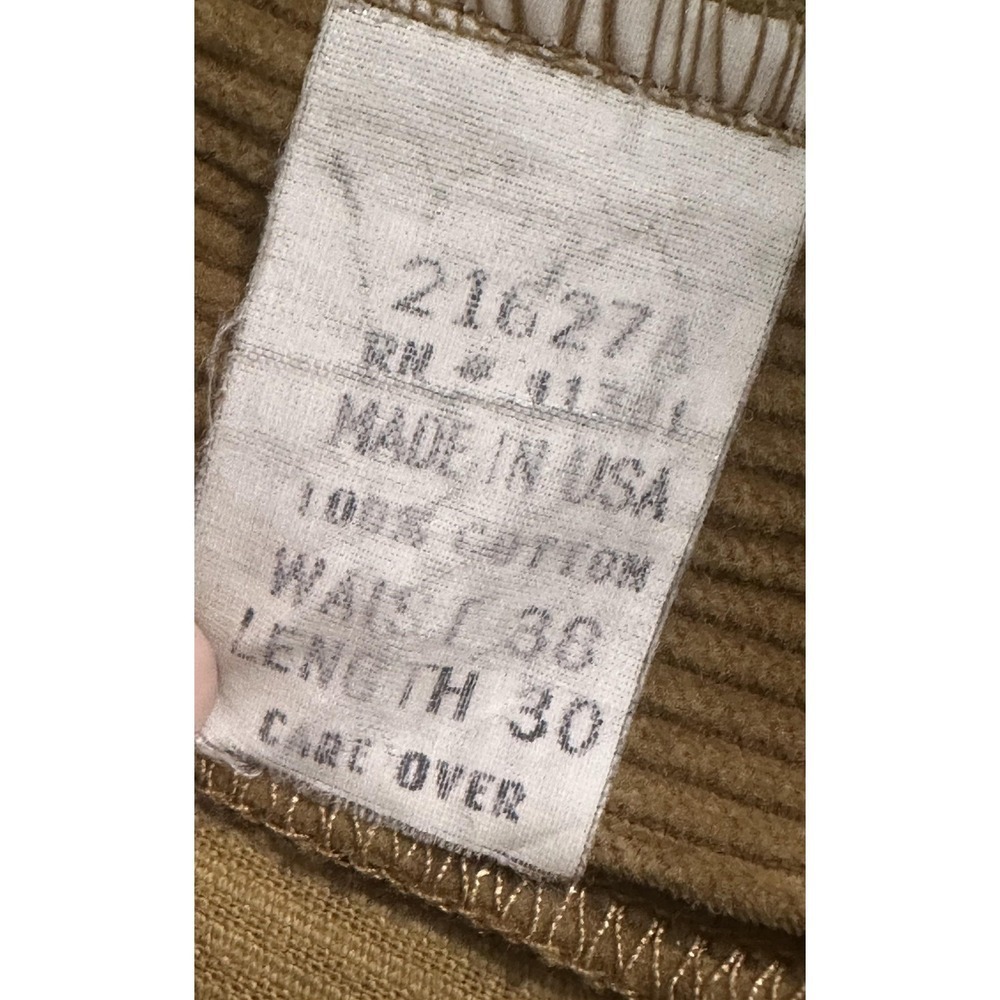 Polo Ralph Lauren Corduroy Pant Mens 38x30 Gold Double Pleat Made USA Wide Wale - Picture 4 of 9